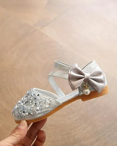 Silver Sequin Ballerina Flats By Liv and Mia