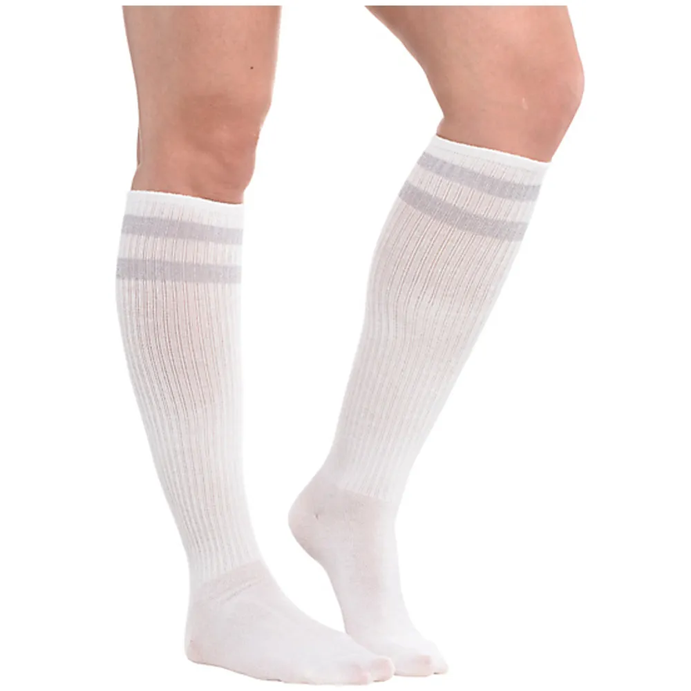 Silver Striped Knee Socks