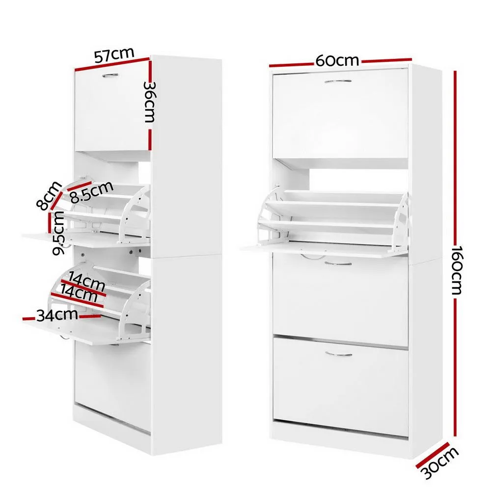 Sixty Pair Shoe Cabinet Shoes Rack Storage Organizer Shelf Cupboard Drawer