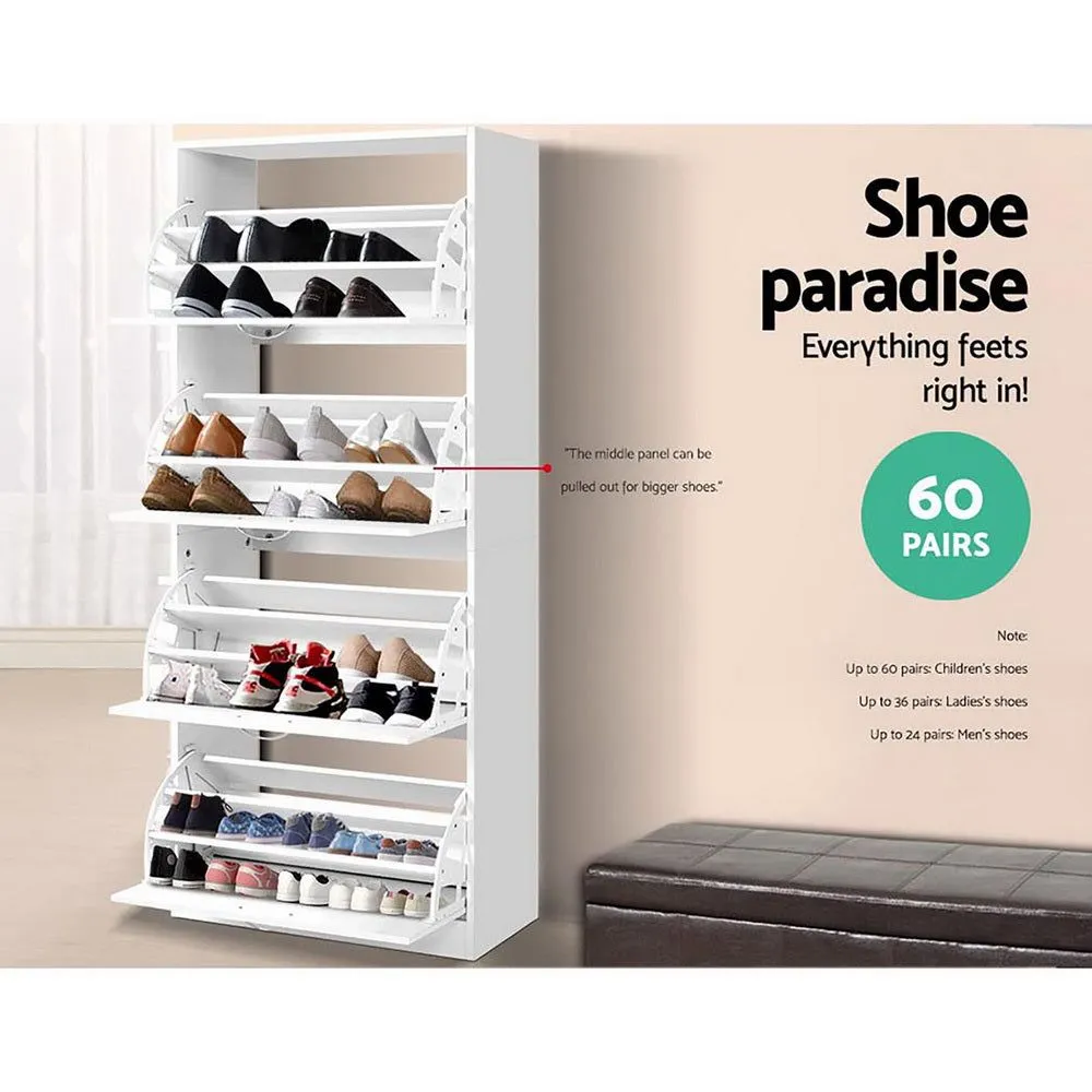 Sixty Pair Shoe Cabinet Shoes Rack Storage Organizer Shelf Cupboard Drawer