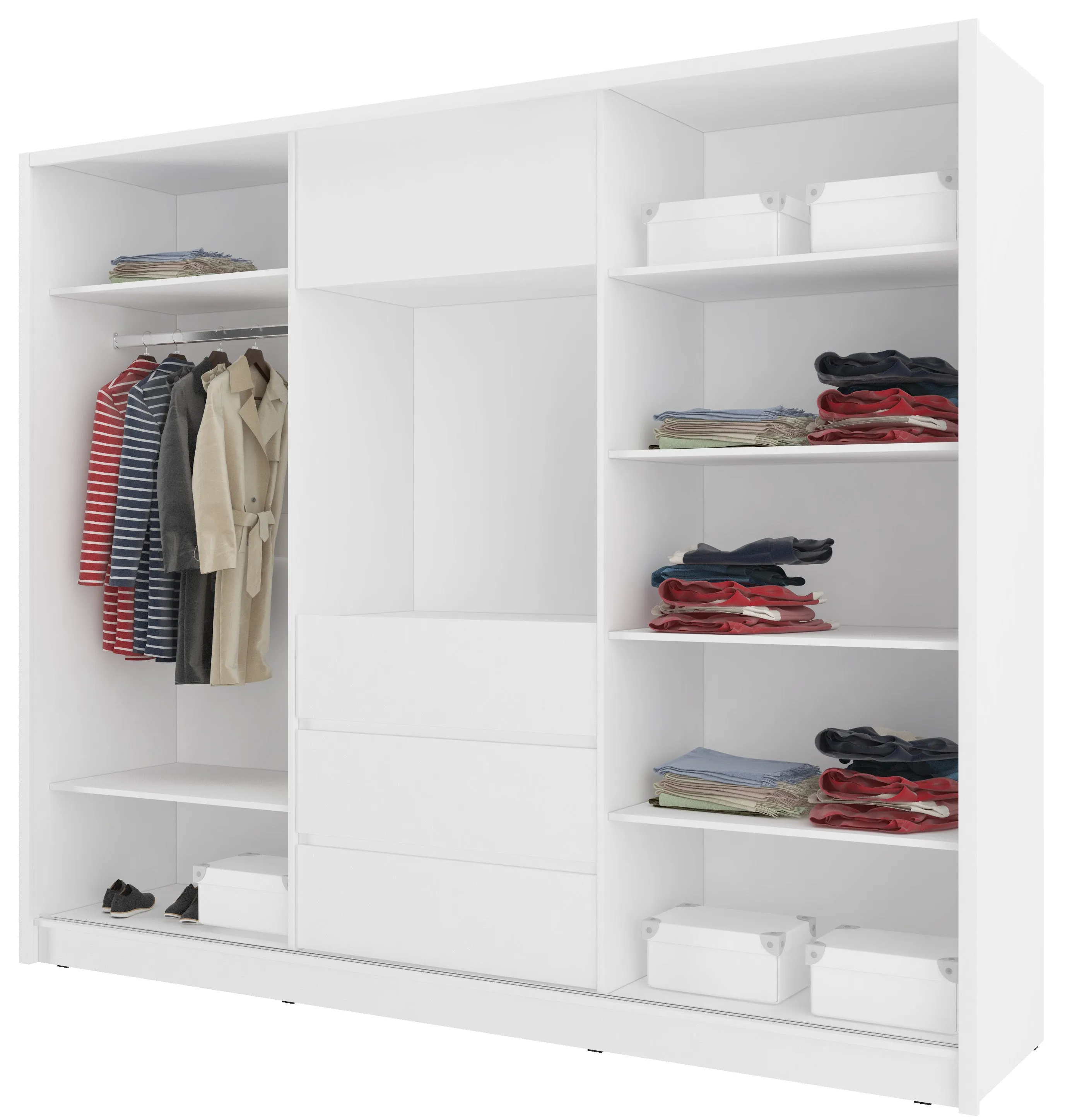 SLIDING DOOR WARDROBE TV 254CM WHITE