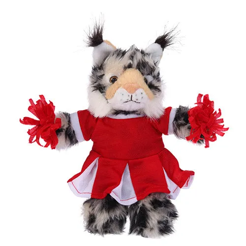 Soft Plush Stuffed Wild Cat (Lynx) with Cheerleader Outfit