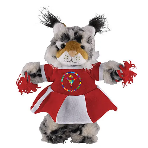 Soft Plush Stuffed Wild Cat (Lynx) with Cheerleader Outfit