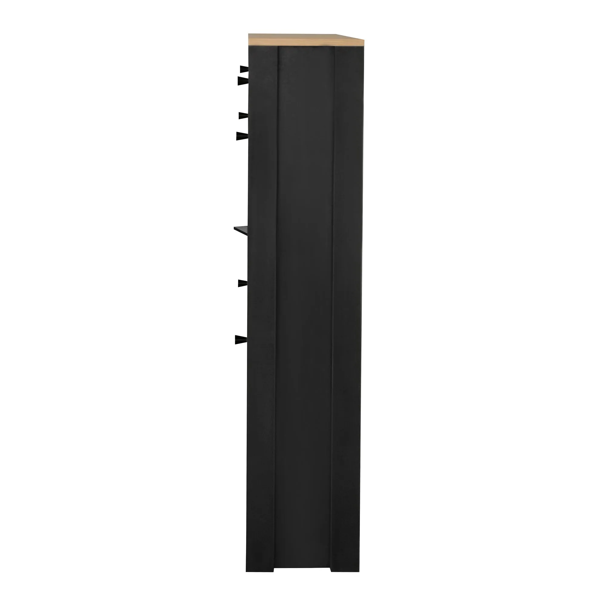 Summit Slim Shoe Cabinet With 4 Flip Drawers - Black