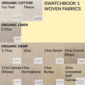 Swatch Book 1 (Organic Cotton, Linen & Hemp Woven Fabrics)