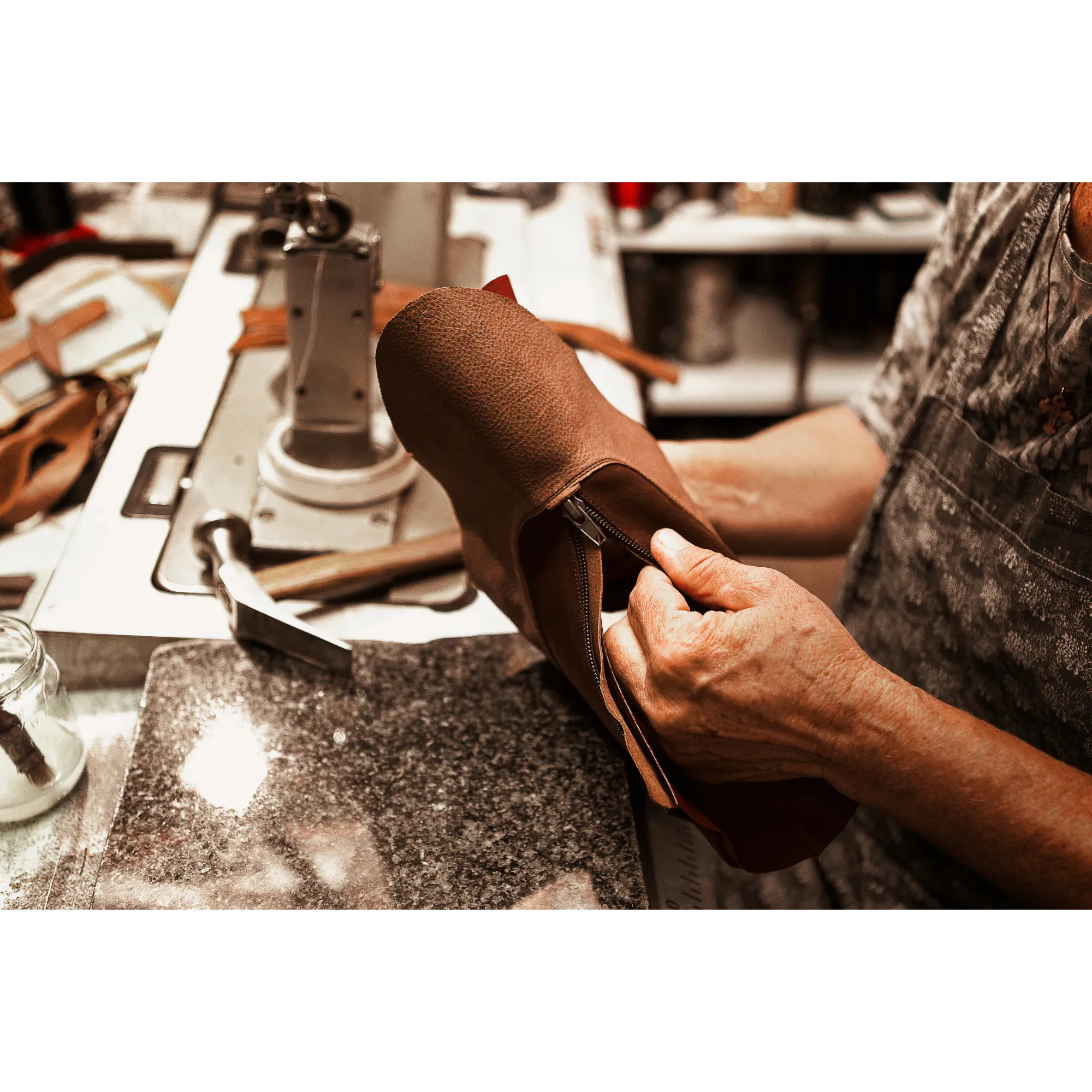 Tailor Made Handmade Beige Chelsea Boots