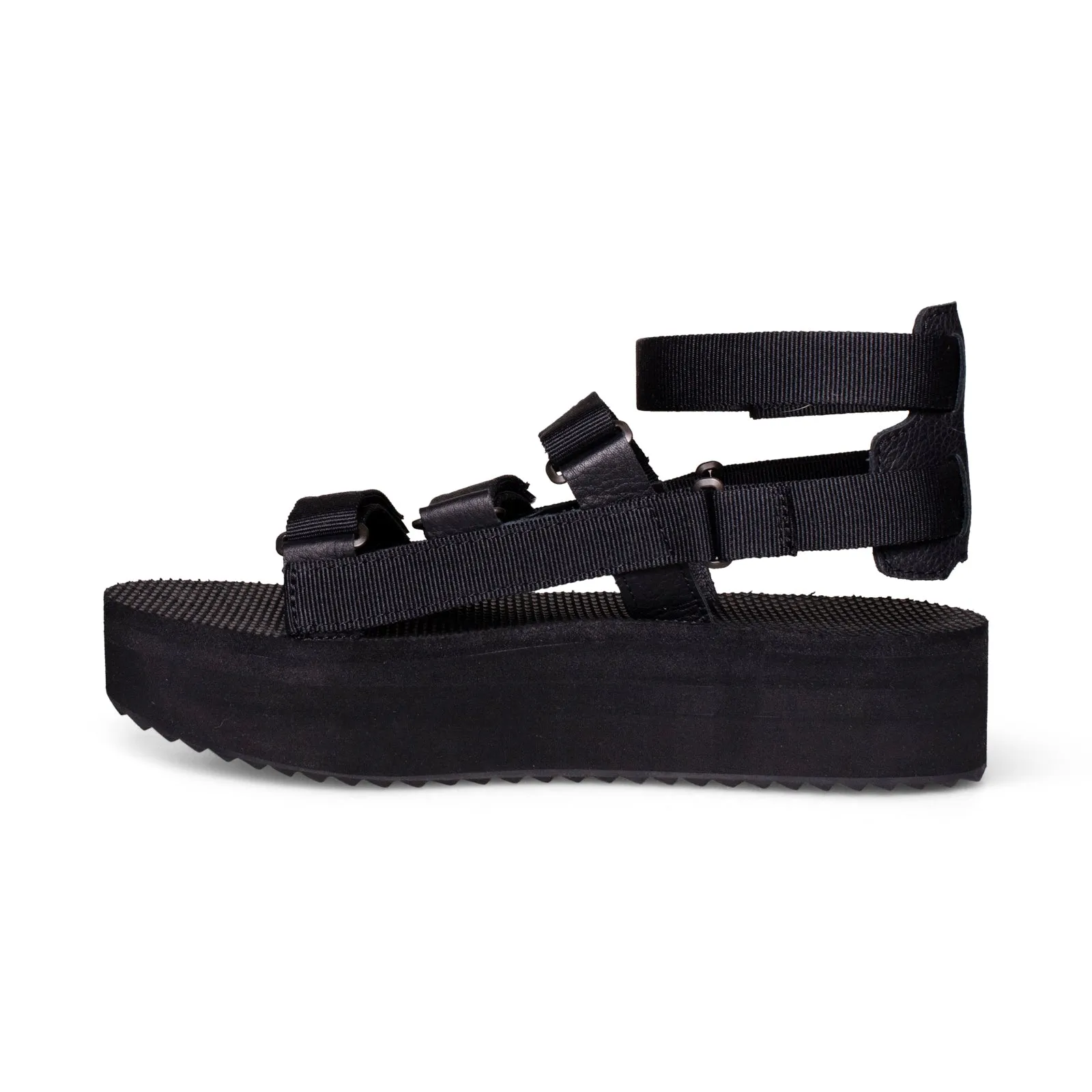 Teva Flatform Mevia Black Sandals - Women's