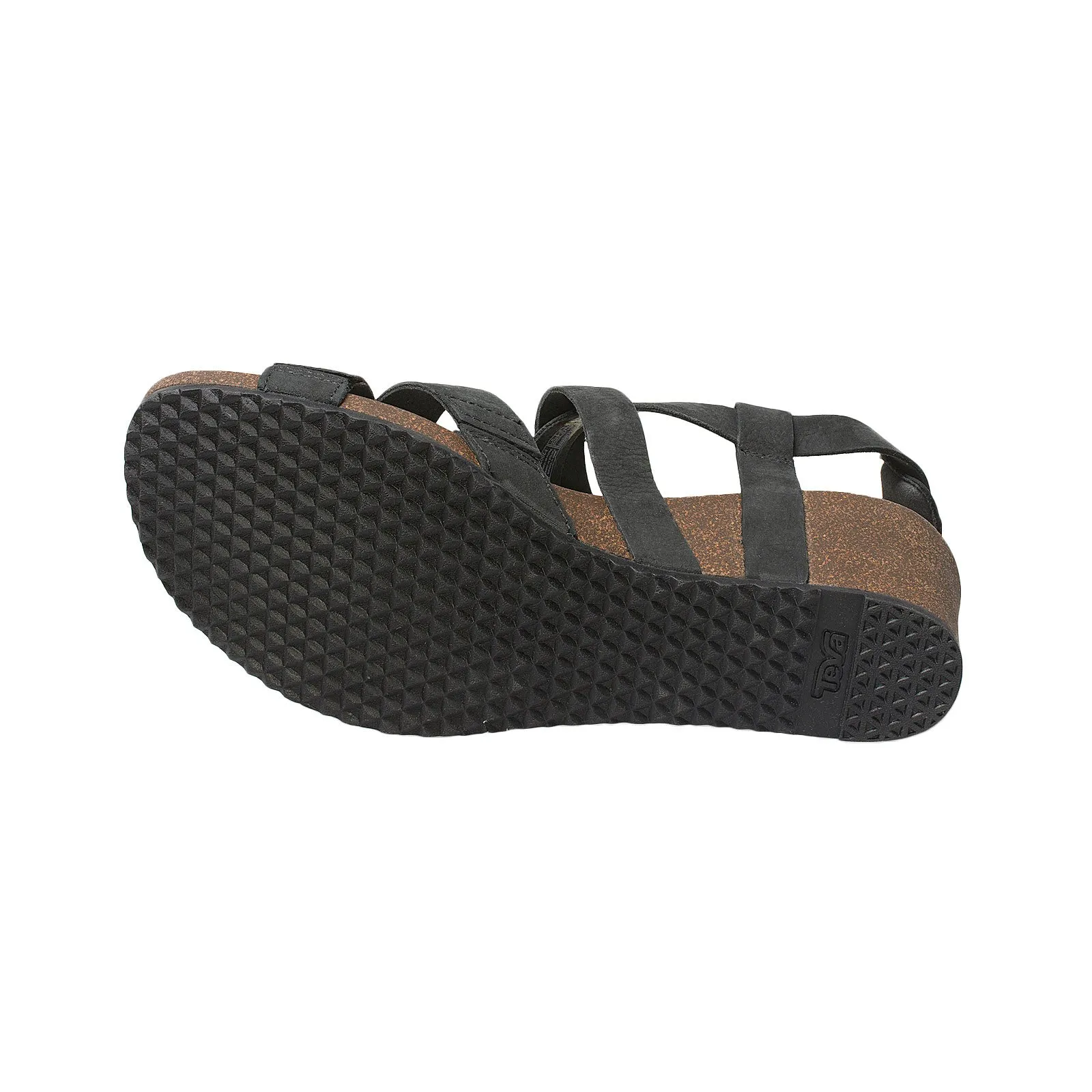 Teva Mahonia Wedge Cross Strap Black Sandals - Women's