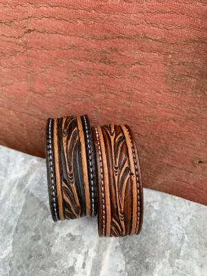 The Vera Hand Tooled Leather Cuff Bracelet