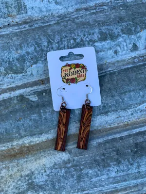 The Vera Handtooled Leather Bar Earring