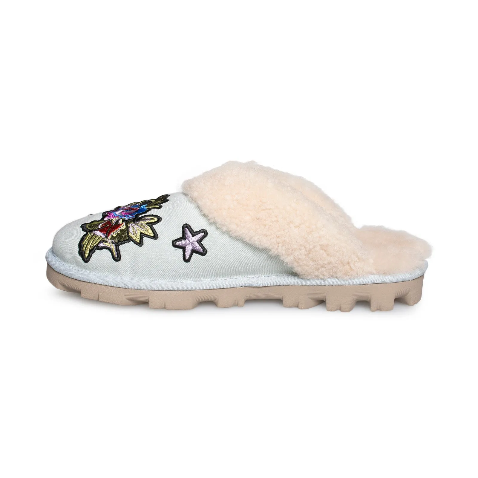 UGG Coquette Patch IT Bleached Denim Slippers - Women's