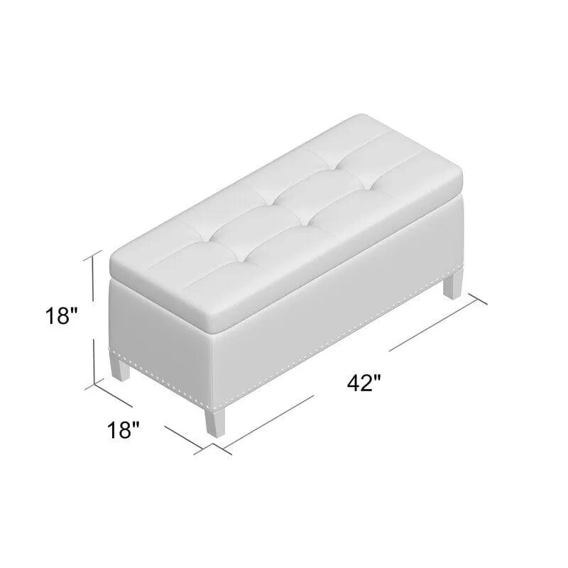 Upholstered Flip Top Storage Bench Solid Wood Bench Shoe Rack