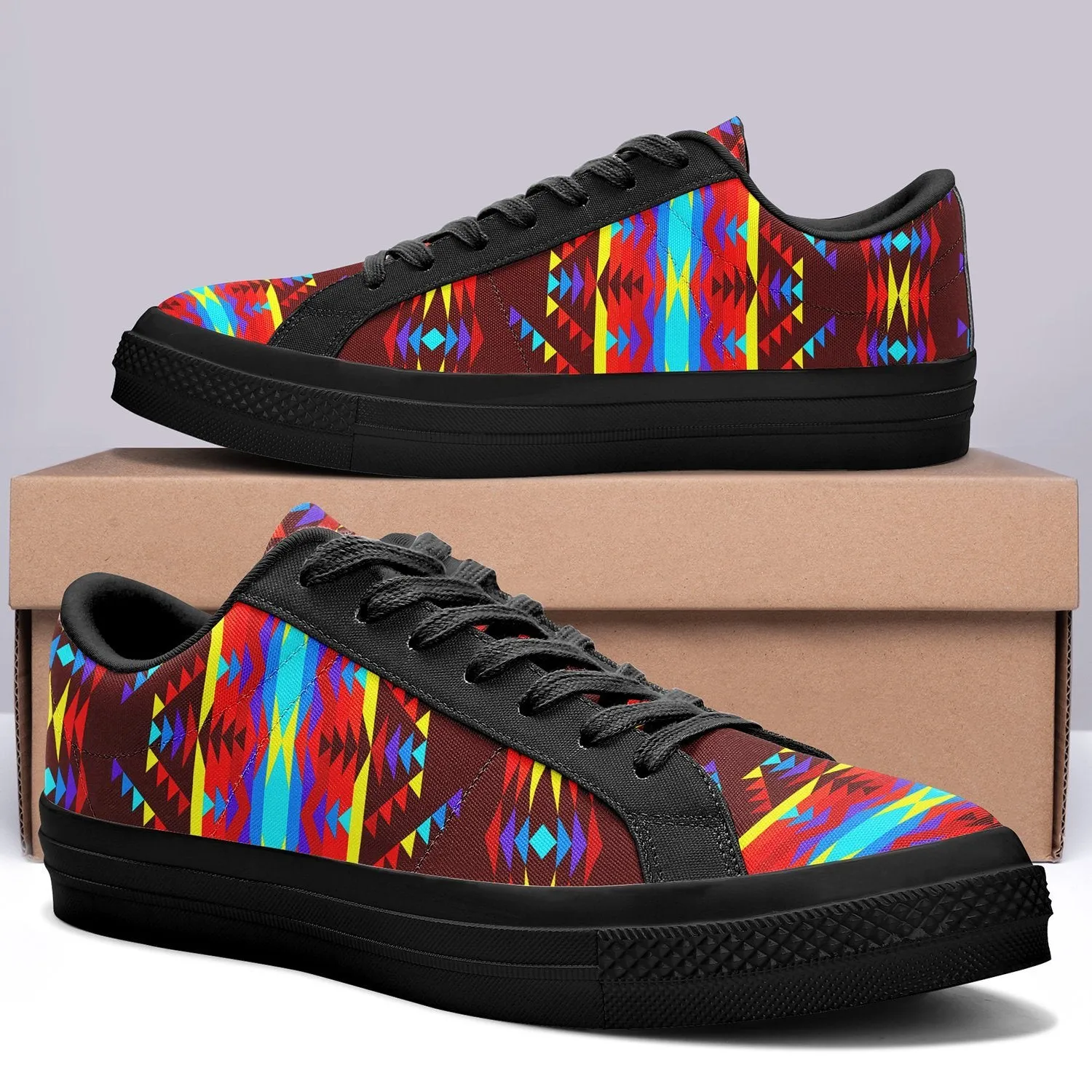 Visions of Lasting Peace Aapisi Low Top Canvas Shoes Black Sole