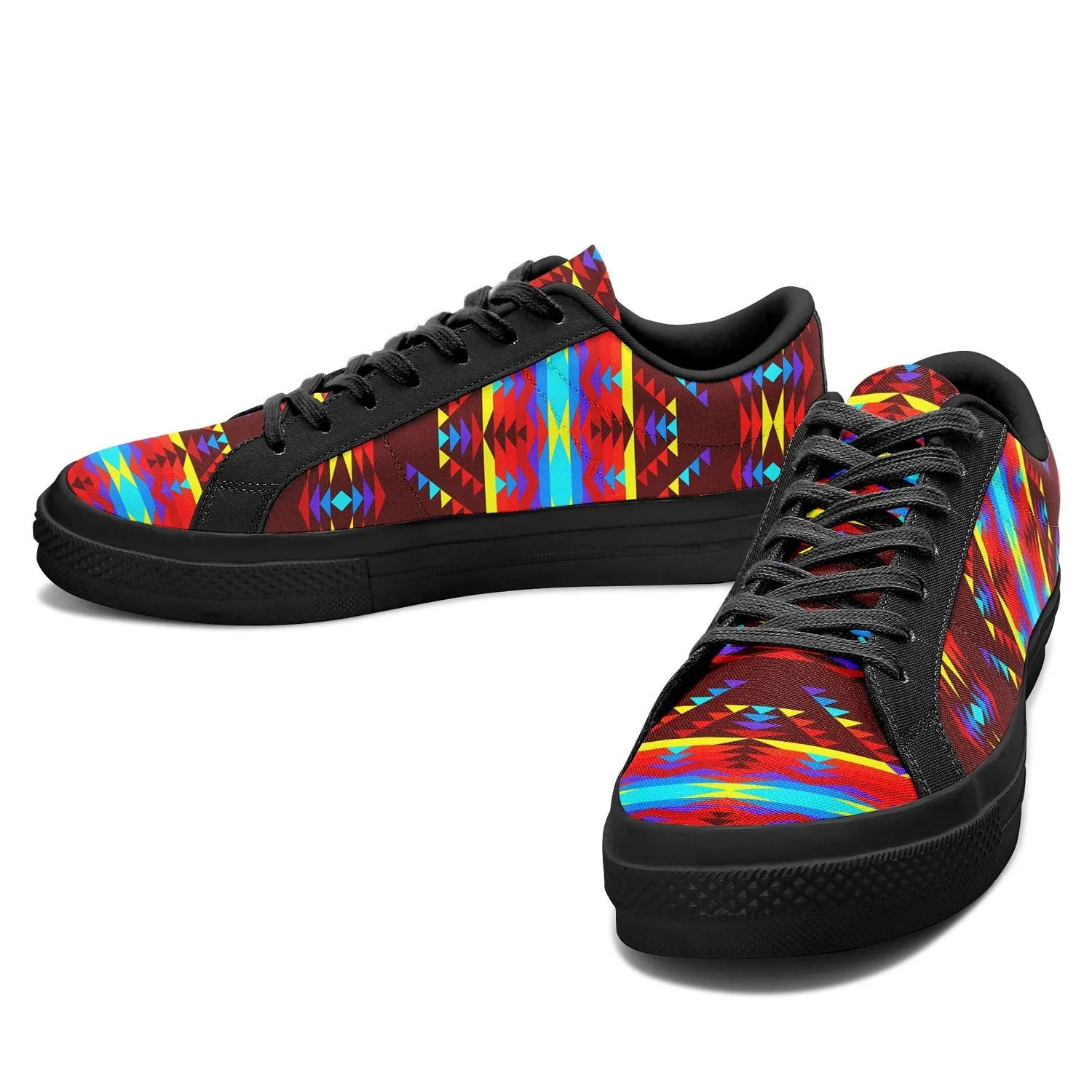 Visions of Lasting Peace Aapisi Low Top Canvas Shoes Black Sole