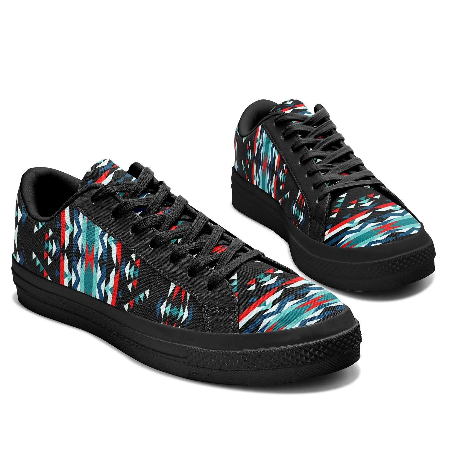 Visions of Peaceful Nights Aapisi Low Top Canvas Shoes Black Sole