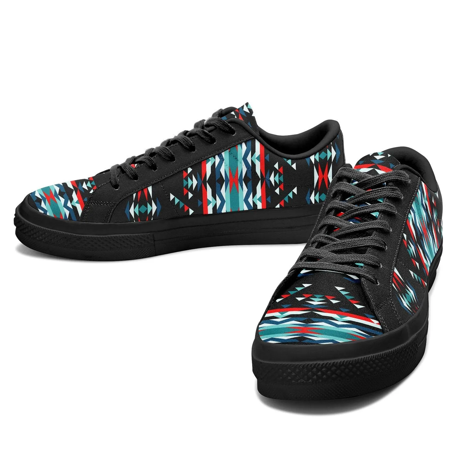 Visions of Peaceful Nights Aapisi Low Top Canvas Shoes Black Sole