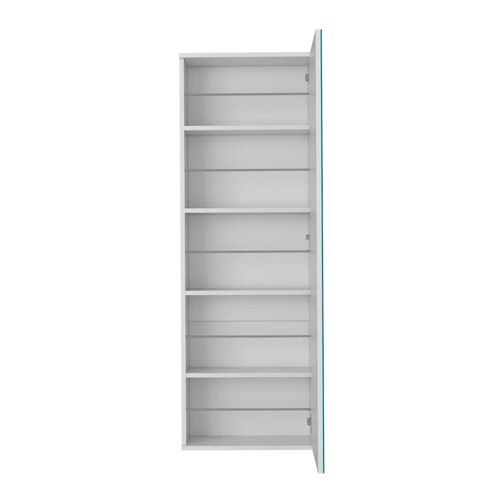 Wall Mounted Shoe Rack With Mirror Chimg, Single Door, White Finish