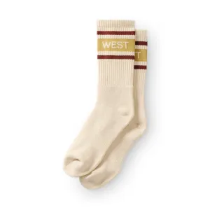 West NYC Varsity Bar Sock Sail/Burgundy/Mustard