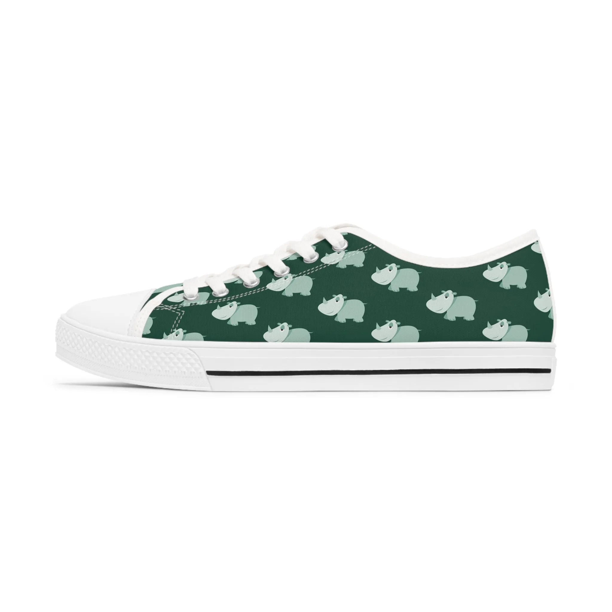 White Rhinoceros Women's Low Top Sneakers