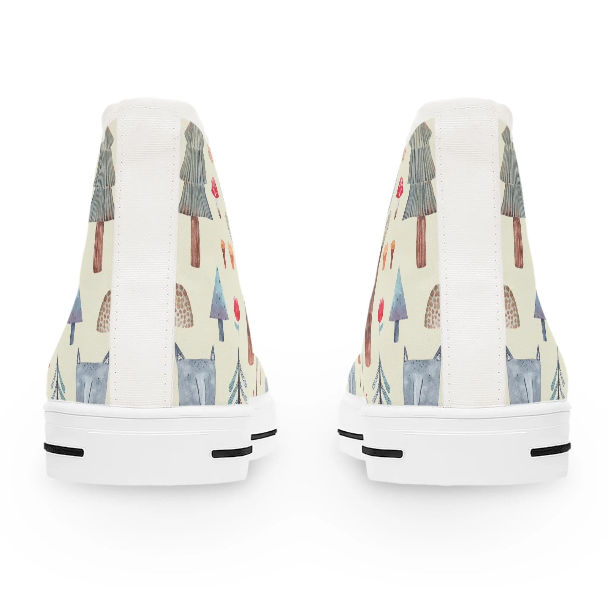 Wolf and Trees Women's High Top Sneakers