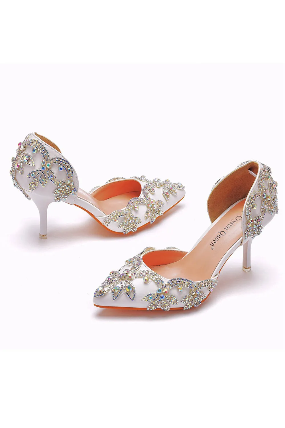 Woman's Wedding Shoes Pointed Toe rhinestone Stiletto