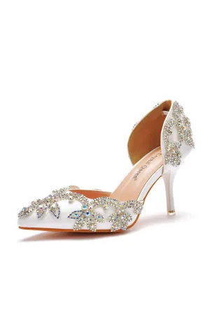 Woman's Wedding Shoes Pointed Toe rhinestone Stiletto