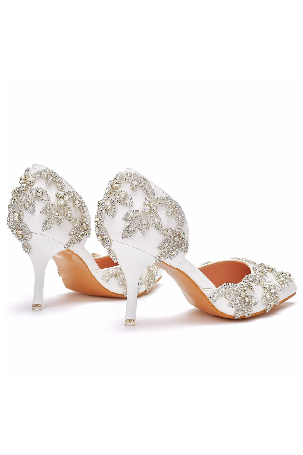 Woman's Wedding Shoes Pointed Toe rhinestone Stiletto