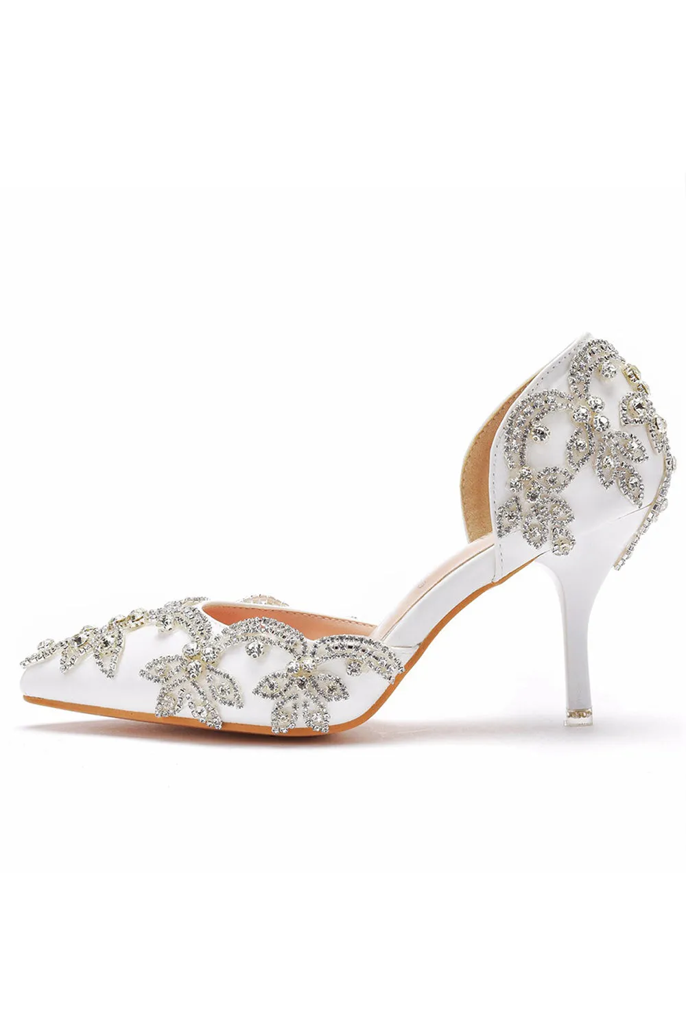 Woman's Wedding Shoes Pointed Toe rhinestone Stiletto