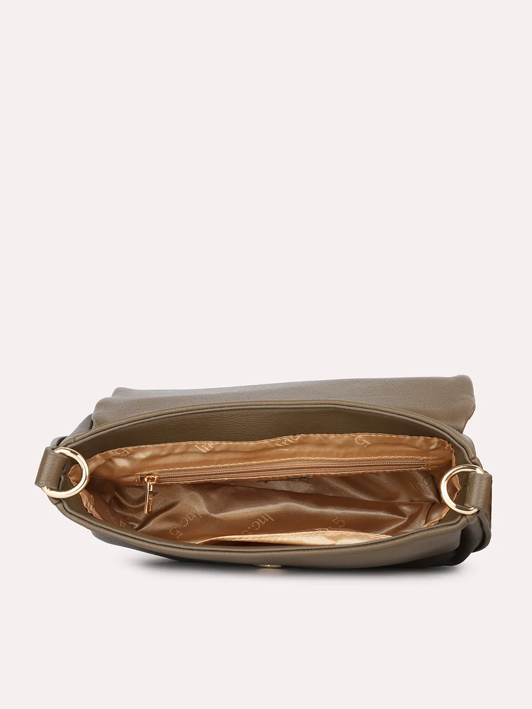 Women Olive Solid Structured Shoulder Bag