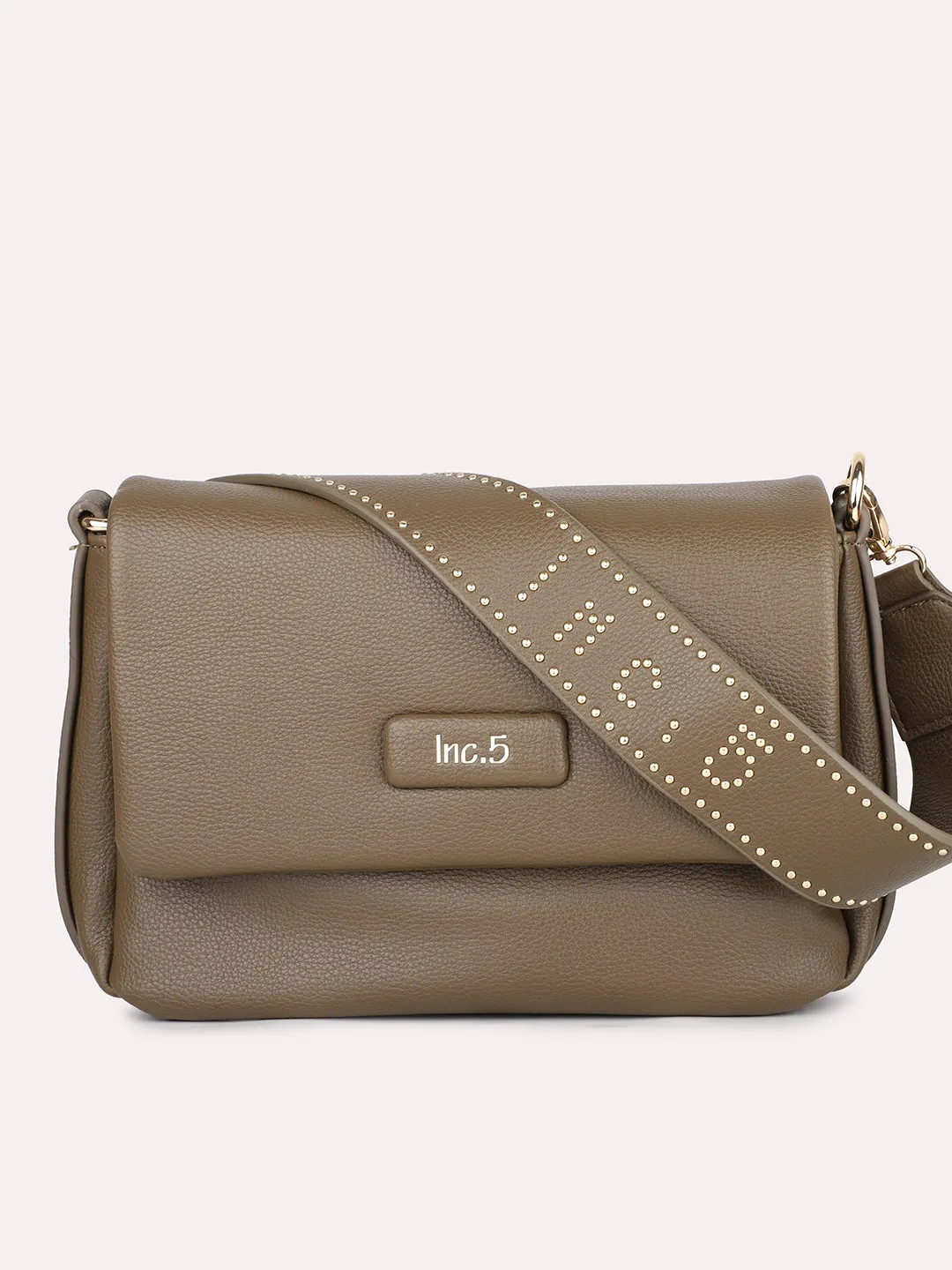 Women Olive Solid Structured Shoulder Bag