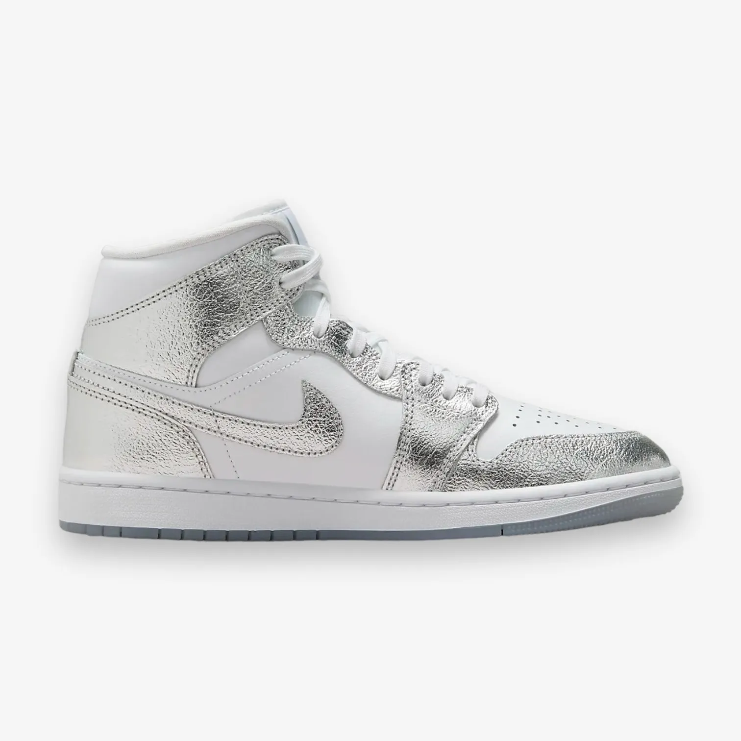 Women's Air Jordan 1 Mid SE White Metallic Silver FN5031-100