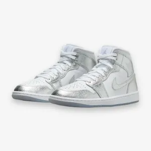 Women's Air Jordan 1 Mid SE White Metallic Silver FN5031-100