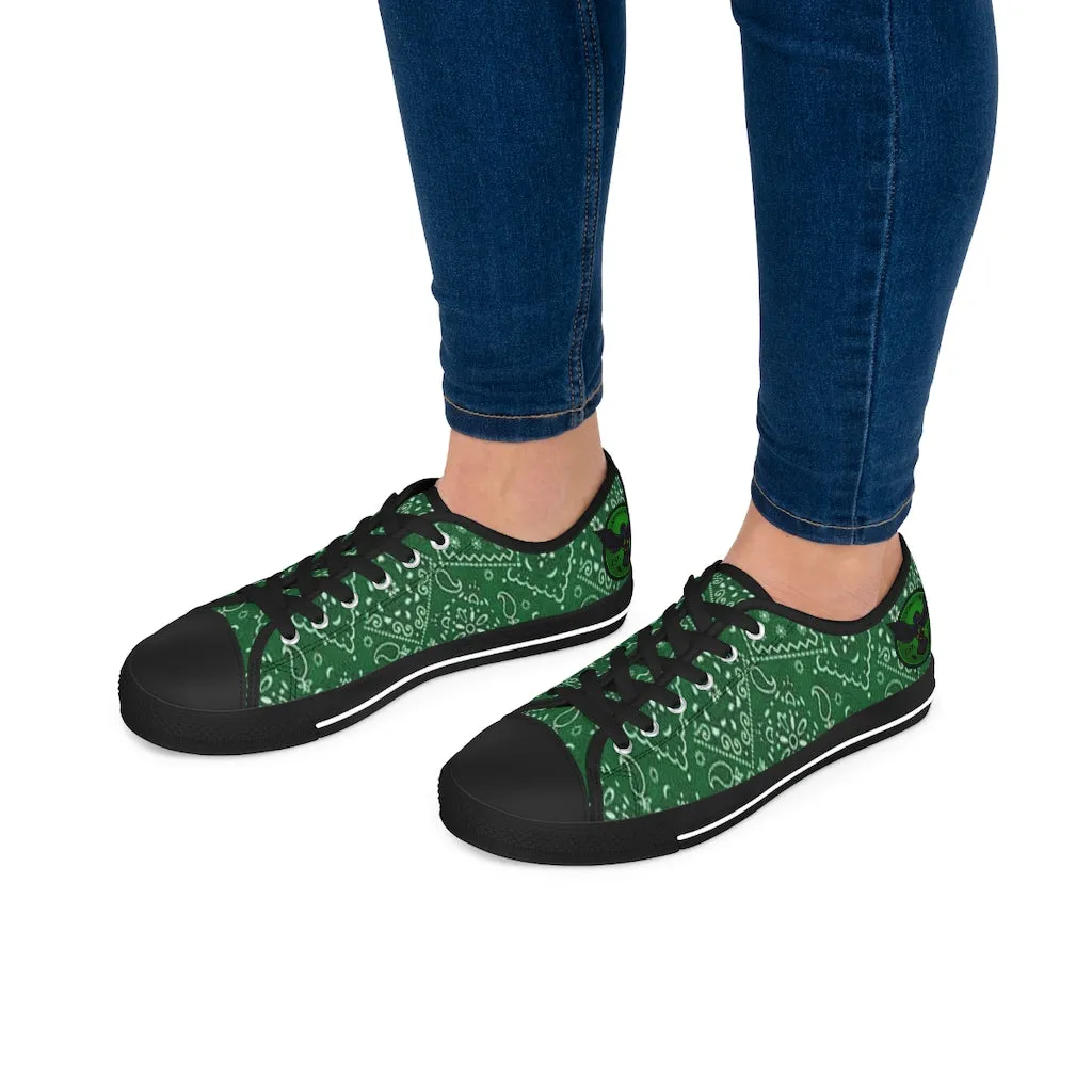 Women's Crowgodshi Green Colors Low Top Sneakers