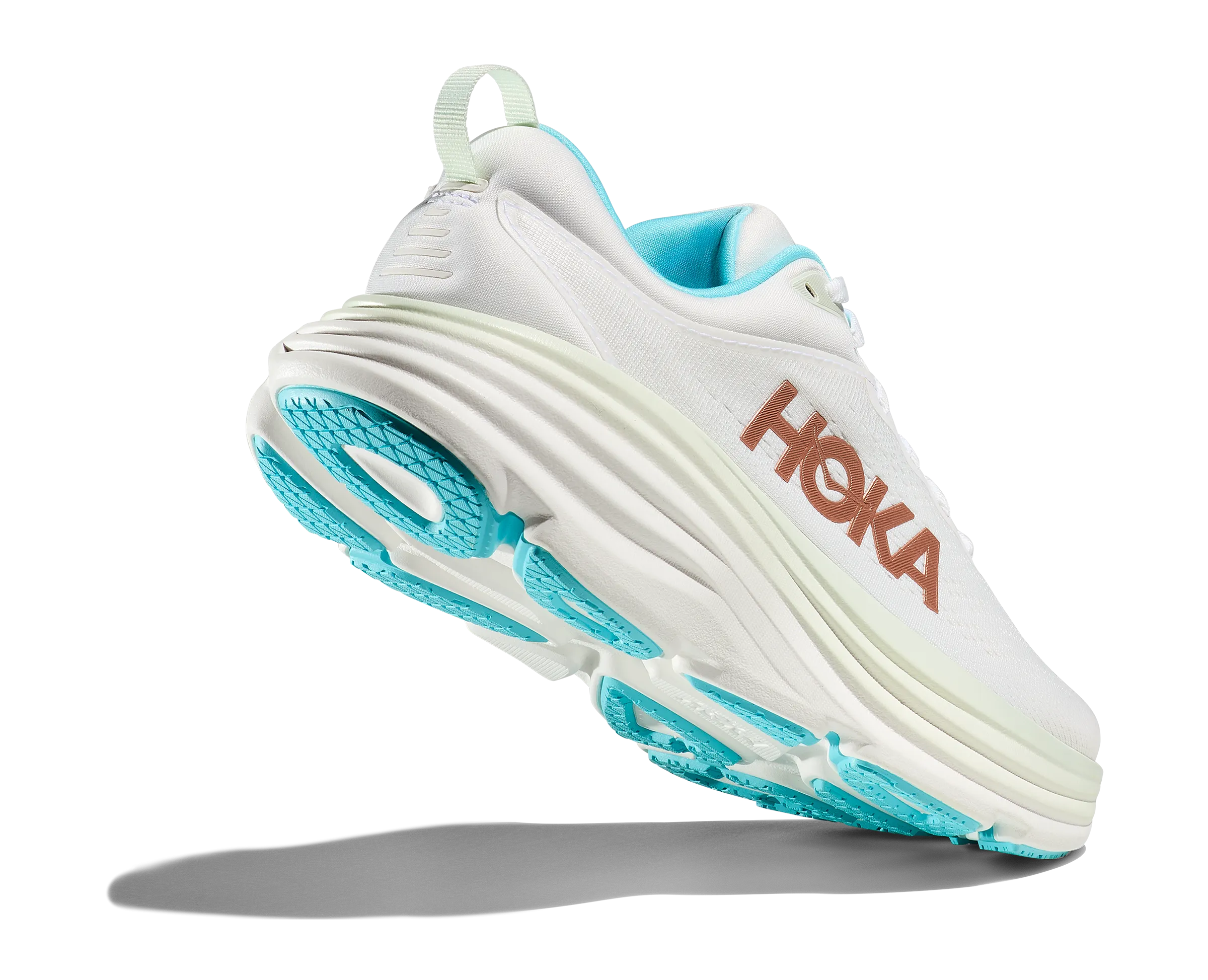 Women's HOKA Bondi 8 Running Shoe in Frost / Rose Gold