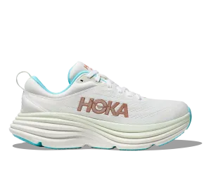 Women's HOKA Bondi 8 Running Shoe in Frost / Rose Gold