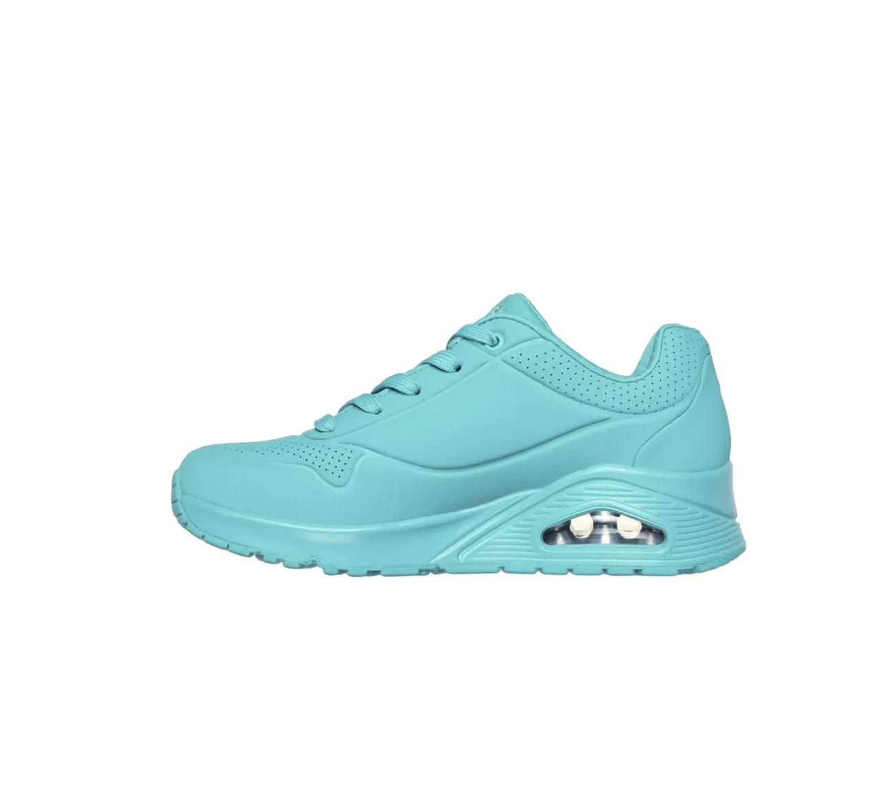 Womens Skechers Uno - Stand On Air Turquoise Lace Up Sneaker Shoes