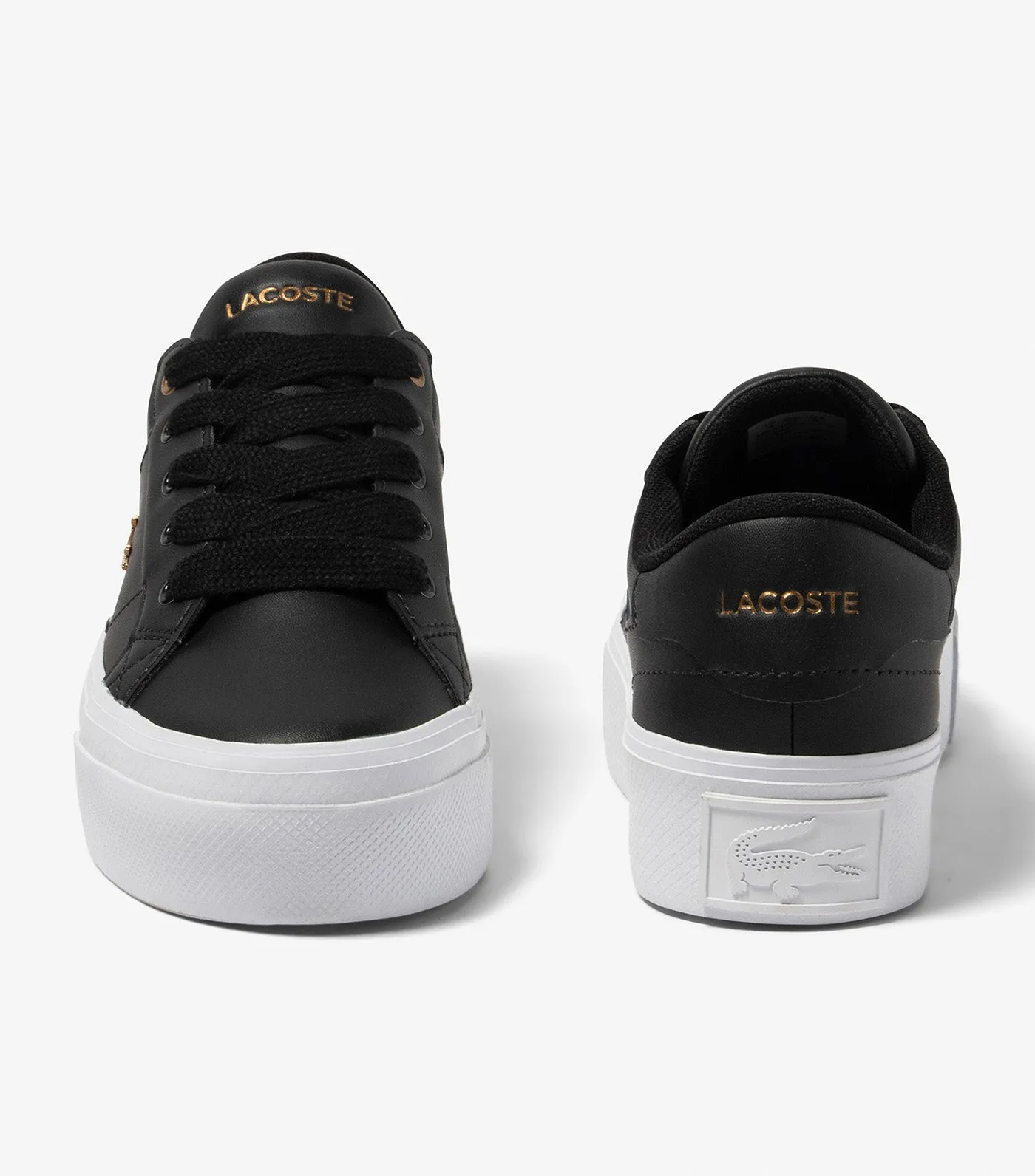 Women's Ziane Platform Leather Trainers Black/White