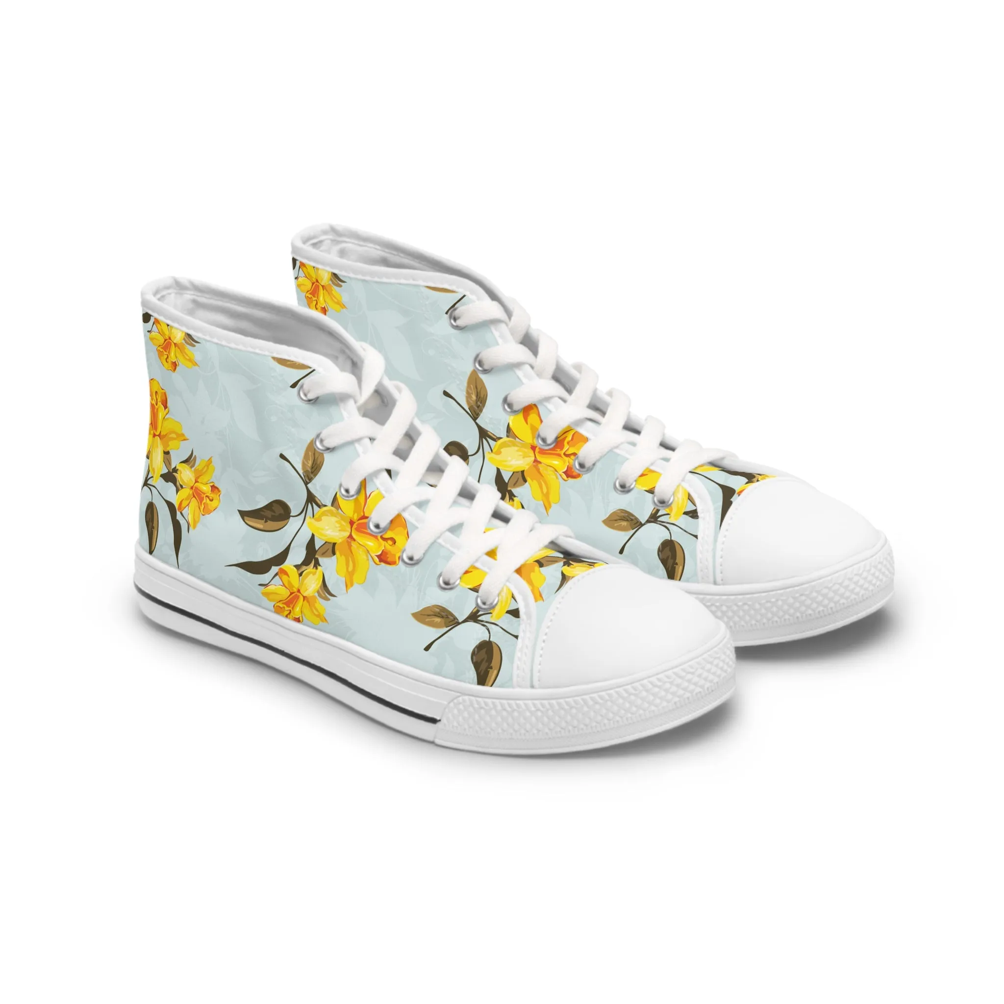 Yellow Flower Women's High Top Sneakers