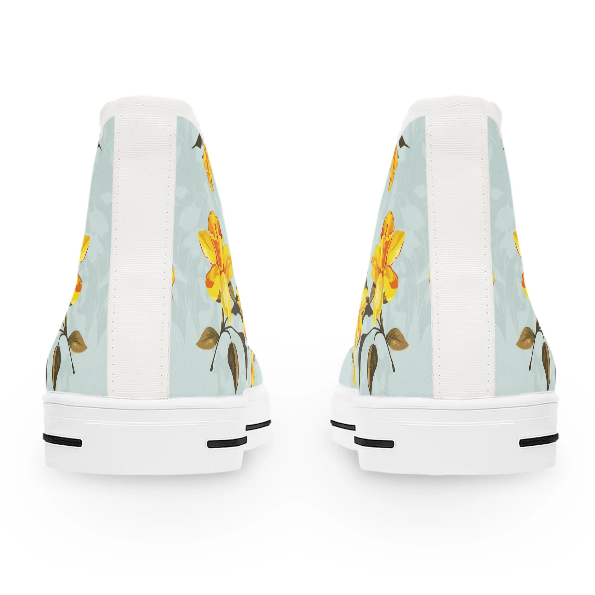 Yellow Flower Women's High Top Sneakers