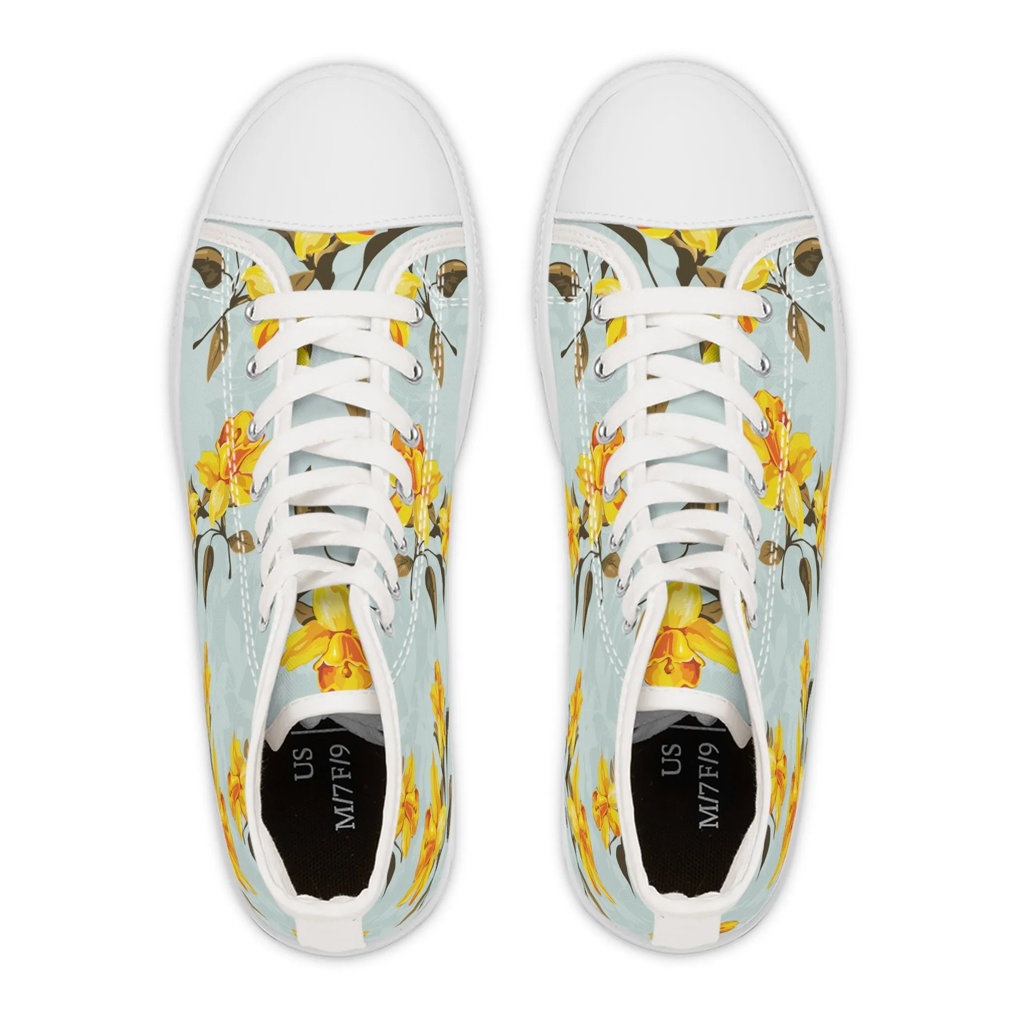 Yellow Flower Women's High Top Sneakers