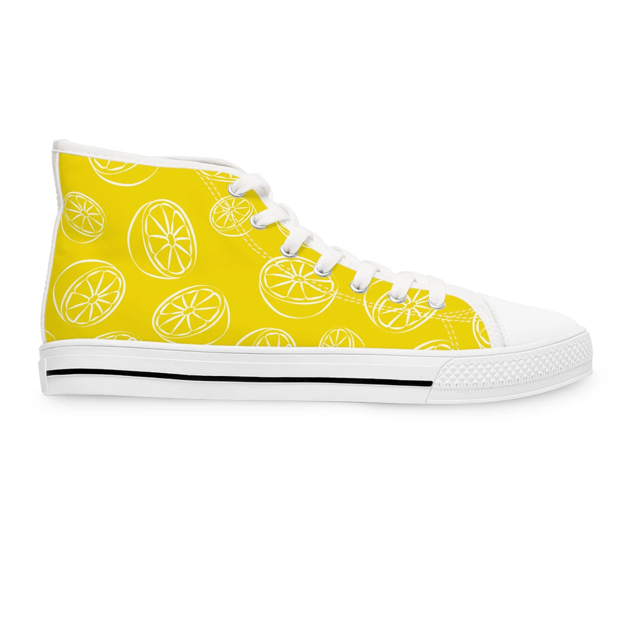 Yellow Lemons Women's High Top Sneakers