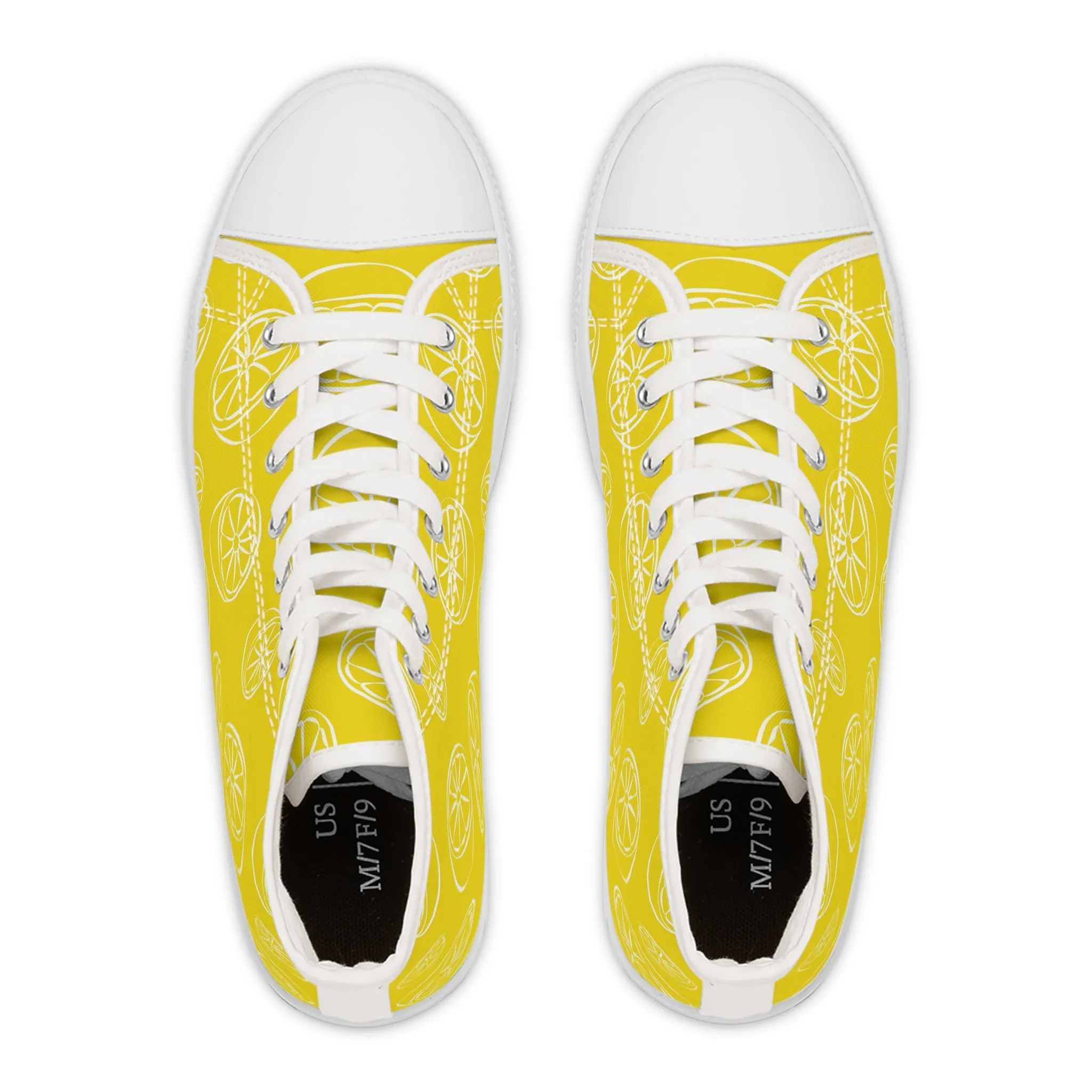 Yellow Lemons Women's High Top Sneakers