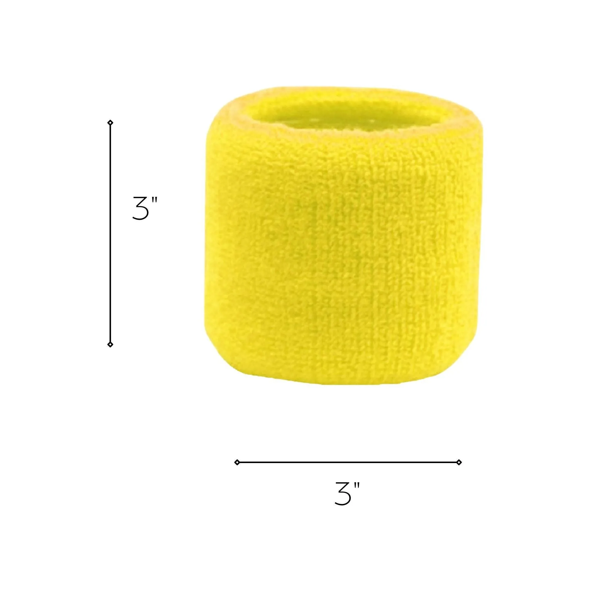 Yellow Wrist Sweatbands - 2 Pack