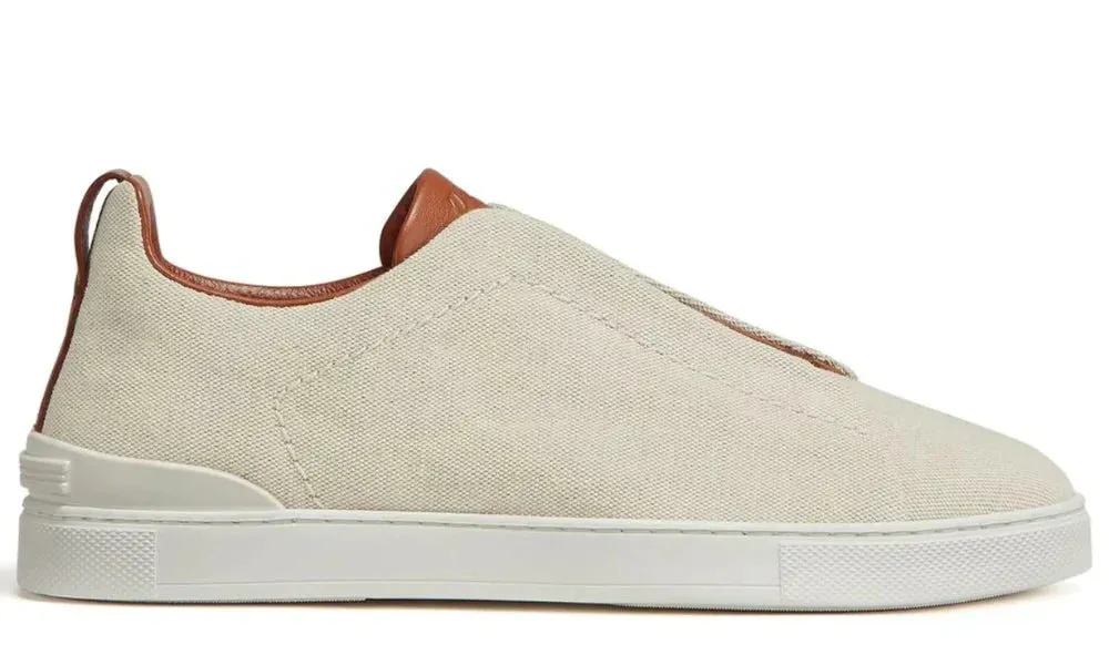 Zegna Triple Stitch canvas sneakers "Egg shell"